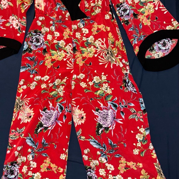 ASOS Red Floral Patterned Fabric - Picture 1 of 9